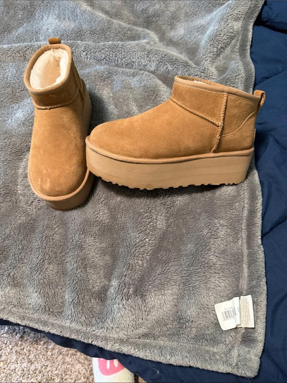 UGG Chestnut Suede Shearling-Lined Ankle Boots